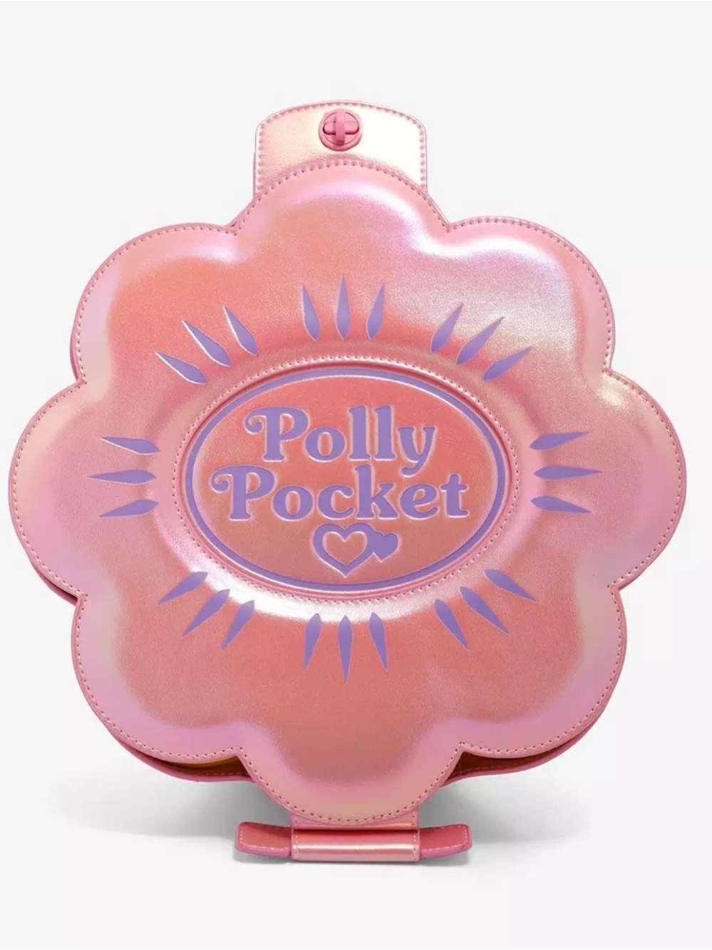 Loungefly Polly Pocket Iridescent Pink Flower Mini Compact Playset Backpack